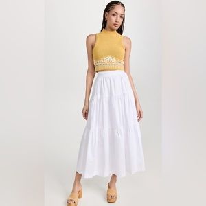 STAUD White Maxi Sea Skirt